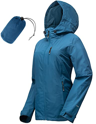 33,000ft Packable Rain Jacket Women Lightweight Waterproof Raincoat with Hood Cycling Bike Jacket Windbreaker