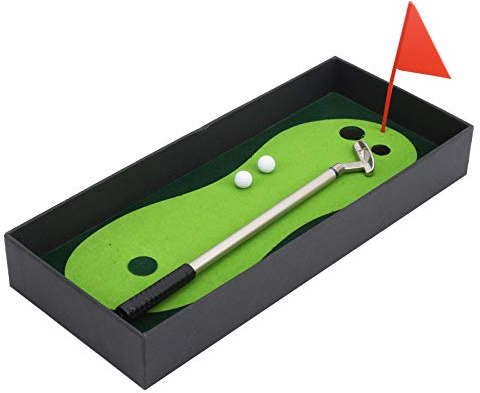 Mini Golfklubbor Putter Set, Små GolföVningsuppsäTtning, Mini Kontor Skrivbordsspel Golfpennputter Putting Green Inomhus Golf SäTta Matta föR Nyhet Golfspelare Dekor GåVa NäRvarande