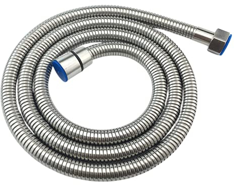 Flexible de douche en acier inoxydable 2M, Tuyau de Douche Universel Extensible filetage femelle 1/2, Anti-Explosion, Anti-Torsion et Anti-Corrosion et écrous de serrage conique et hexagonal