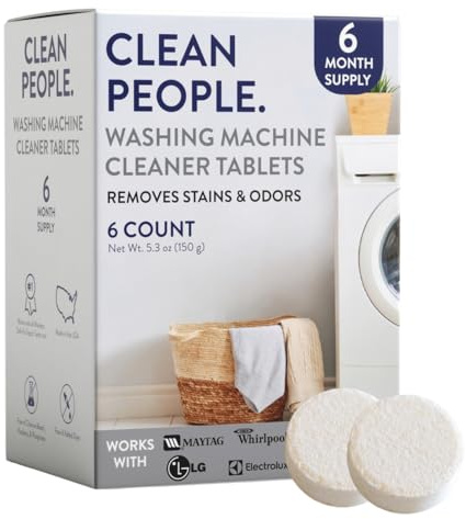 Clean People tvättmaskinsrengöring – miljövänliga tvättmaskinsrengöringstabletter för att ta bort lukt, smuts och kalkavlagringar – tvättmaskin för frontlastare och topplastare – 6