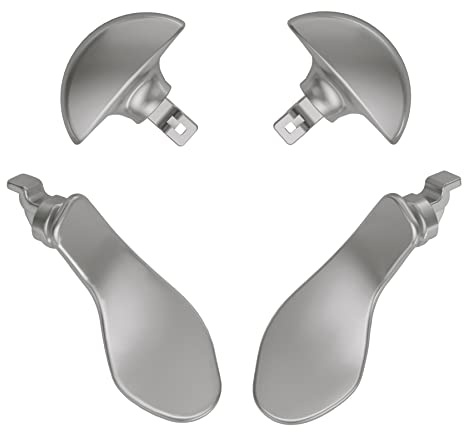 eXtremeRate Palette pour ps5 Edge Manette Boutons Arrière, 4 pcs Palette Métal de Remplacement Interchangeable pour ps5 Edge Controller,Argenté