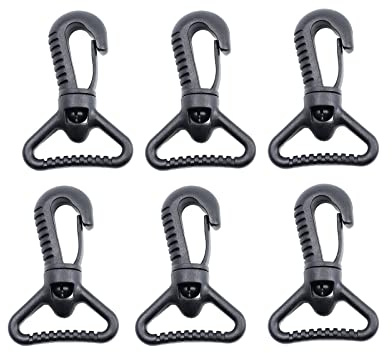 BAIWOAK plastsnäppkrokar, plastvridbar snaphook tryckgrindsklämma roterande snaphook rotera klo snäppklämma spänne spänne krokar för rem, Svart, 25mm/32mm/38mm/50mm