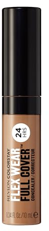 REVLON ColorStay Flex Wear Full Cover Concealer, 100% langanhaltende Abdeckung mit Hyaluronsäure und Vitamin E, Farbton Deep, 10 ml