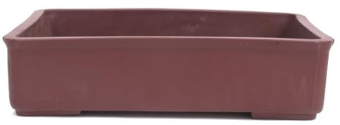 generisch Tokoname Bonsaischale von Koyo 30,5 x 20,5 x 7,8 cm eckig braun unglasiert 58071