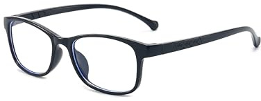 TECH-LINE-DIRECT FASHION ACCESSORIES Childrens Classic Clear Lens Square Glasses Frames Boys Girls Kids Costume Fancy Dress (Black Frame + Clear Lens)