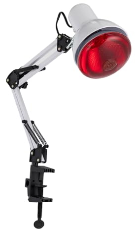 Donened - Infrarotlampe Wärmelampe, 220V 150W Rotlichtlampe, Infrarotlicht Heimgebrauch, Klappbar auf Einem Tisch zu Befestigen, Weiß, Infrarotlicht Rotlicht