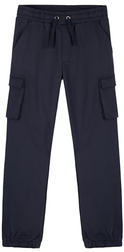 CityComfort Cargo joggingbyxor för pojkar med 4 fickor bekväma avslappnade snygga träningsbyxor – gåvor till honom, Marinblått Xsp, 7-8 År