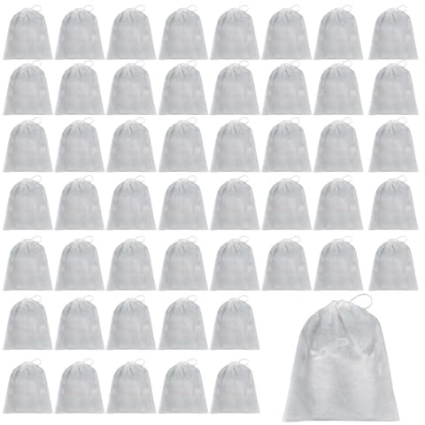 Sacchetti per scarpe – 50 pezzi in tessuto non tessuto anti ingiallimento per scarpe | Borsa in tessuto non tessuto traspirante con coulisse | Coperture antipolvere ideali per mantenere le scarpe