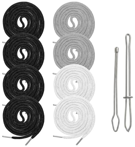 HJZHII 8 unidades de cordón para pantalones de jogging, 123 cm, cordón con 2 agujas de paso, banda elástica de repuesto para sudadera con capucha, pantalones deportivos, pantalones deportivos