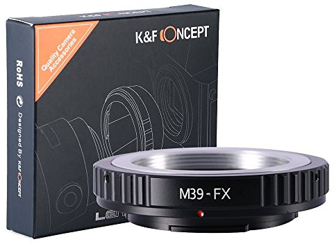 K&F CONCEPT Adaptador de Objetivo Leica M39-FX,Anillo Adaptador de Montura Lente Compatible con Objetivos Leica M39 a Cuerpo de Cámara Fujifilm Fuji X-Series FX Fuji X Mount como Fuji XT2 XT20 XE3 XT1