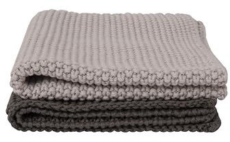 Creative Co-Op Square Cotton Knit Dish Cloths (Set of 2 Pieces)