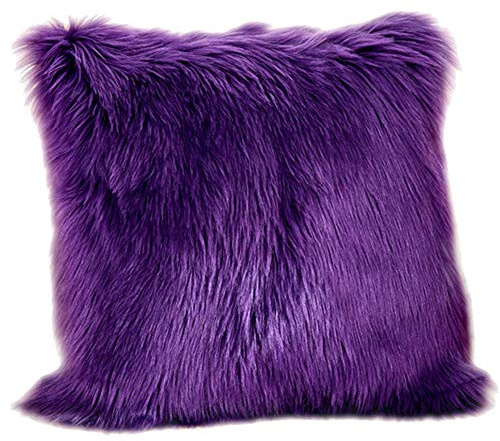 HotYou Housse Coussin de Canapé Fausse Fourrure Deluxe Decoration canapé Maison Chambre Lit Super Doux Peluche Taie d'oreiller,Violet,40 * 40CM