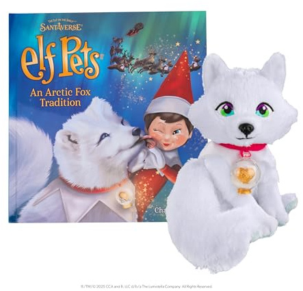Elf Pets: an Arctic Fox Tradition - Huggable Elf Pet Arctic Fox Stuffed Animal - Includes Beautifully Illustrated Hardbound Storybook, Mini Snow Globe Charm and Official Adoption Certificate.