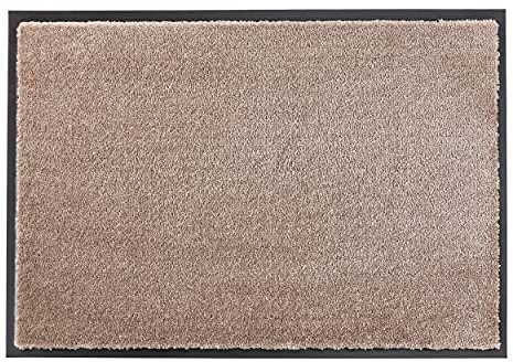 Schöner Wohnen Kollektion Fußmatte innen - Schmutzfangmatte 67 x 100 cm Taupe - rutschfeste Sauberlaufmatte strapazierfähig - Fussmatte Haustür - Türmatte waschbar bei 30°C
