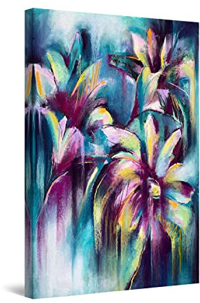 Startonight Quadro su Tela Fiori in Sfumature di Viola - Grandi Quadri Moderni Natura - Stampe Grande per Soggiorno Stampe Incorniciate 80x120 cm, Decorazione Parete, Idea Regalo Elegante Luminoso