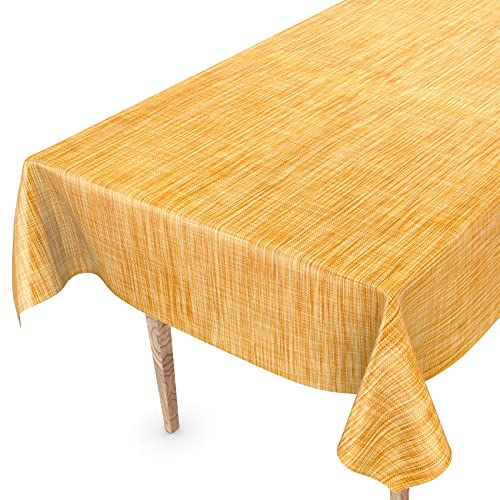 Tischdecke abwaschbar Wachstuch Wachstuchtischdecke Gartentischdecke Leinen-Optik Pflegeleicht Wasserabweisend 200 x 140 cm (Rechteckig) Anthrazit Schnittkante