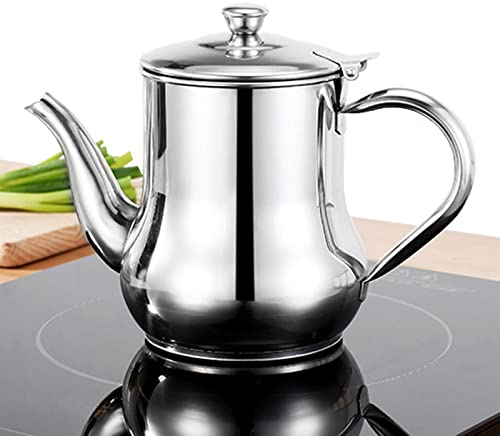 Stronrive Recipiente colador de Aceite,Lata de Almacenamiento de Grasa Recipiente de Filtro de Aceite de Acero Inoxidable con colador - Separador de Aceite, Lata de Almacenamiento de Grasa