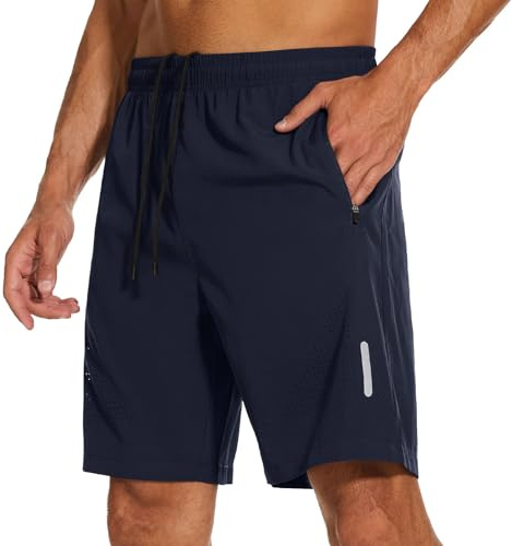 YUTYTH Gym Shorts Mens Running Shorts Lightweight Breathable Quick Dry Navy