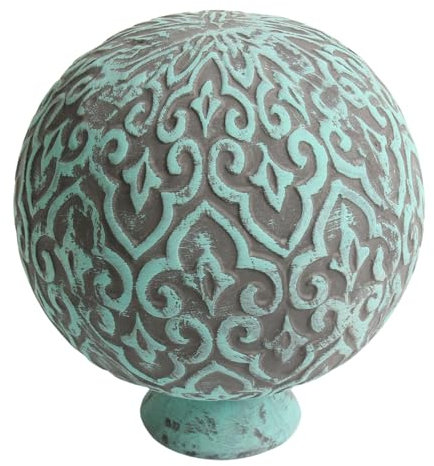 Manufaktur Lichtbogen Große Gartenkugel aus Keramik türkis