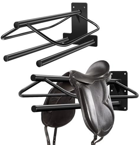 Pevfeciy 2 Stück Sattelhalter, Sattelständer Wandmontage,Sattelunterlage für Westernsättel,Zwei