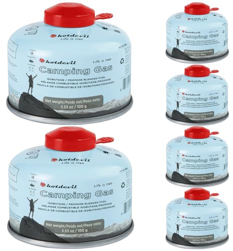 KOMAN Isobutane Fuel Canister Backpacking Stove Fuell Camping Isobutane Propane Fuel Canister 4 oz(6 Pack)