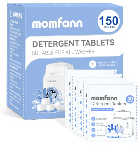 MOMFANN 150 Professional Deep Cleaning Detergent Tablets for All Baby Bottle Washers, Washer Tablets for Bottle Washer and Sterilizer and Dryer, Easy to Use