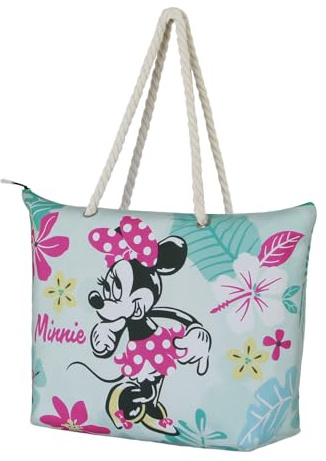 Disney Minnie Mouse Tropic-Bolsa de Playa Soleil, Verde, 52 x 37 cm