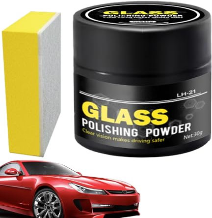 Vetro Polish Polish polvere per lucidatura vetro, raschietto per vetri, lucidante – detergente rimozione graffi e parabrezza