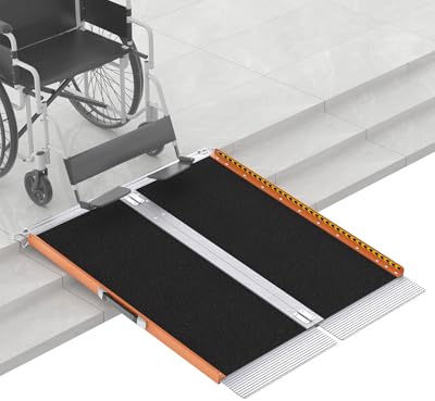 FACHNUO - Rampa per sedia a rotelle, 90 cm, arancione