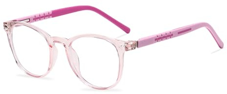 nilic Blue Light Glasses Kids, Practical Kids Glasses with Lightweight and Comfortable, Kid Blue Light Glasses for Taking Online Classes, Watching TV, Looking at Your Phone, Playing Games (Pink)