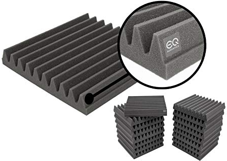 16 Pack, 2 Thick EQ Acoustics Premium Acoustic Foam Tile Kit, 30 x 30 x 5cm Classic Wedge Tiles. Better Sound For Home Studios, YouTubers, Podcasting, Sound Recording