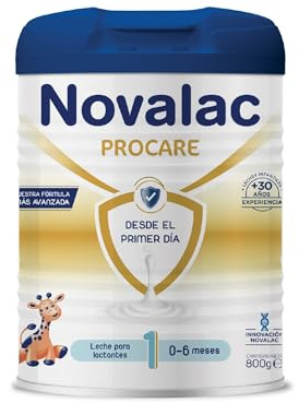 Novalac Procare 1 Leche de Inicio para lactantes 0-6 Meses. Contribuye al Desarrollo Normal y del sistema inmunitario del Bebé. Fórmula Elaborada con Pediatras, 800 g