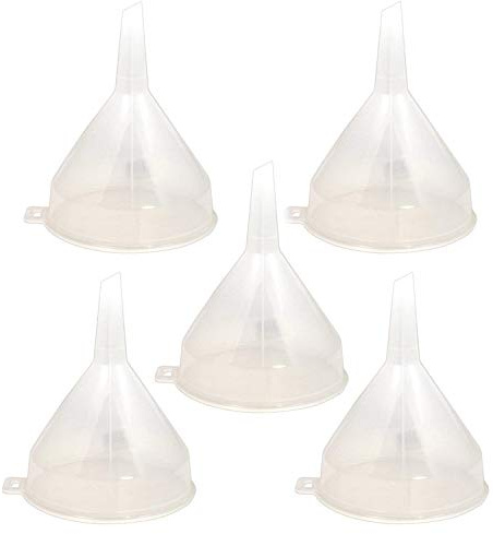 CLEAR PLASTIC FUNNEL FOR Bottle Filling,Essential Oils,Arts & Crafts Supplies,Science Laboratory Chemicals-14CM (5)