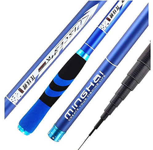 Canna da Pesca Fissa Canna da Pesca telescopica in Fibra di Carbonio Pole da Pesca a Mano Carpa Ultralight Super Duro Travel 3.6/4.5/5.4/6.3/7.2m Canna da Pesca