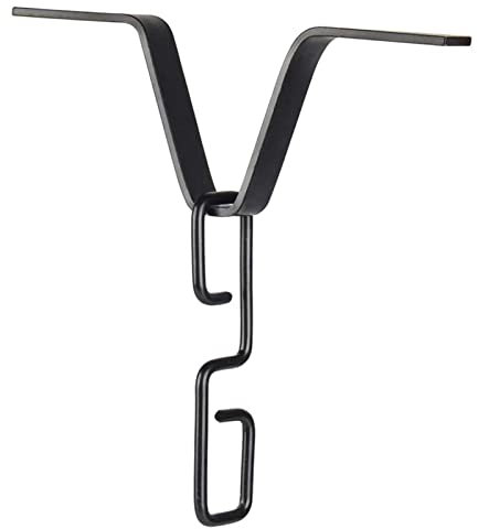 gaoqiao Adaptateur de chaîne de Pluie pour gouttières | Adaptateur de chaîne de Pluie en Forme de V Noir avec Crochet en Forme de S,Clips de chaîne durables Noirs pour Toute gouttière de Taille