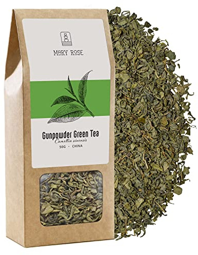 Mary Rose Gunpowder Grüntee | Grüner Tee aus China | Gunpowder Tee | Intensiver Geschmack | Quelle von Deinen | Natürliche Stimulation | 50g