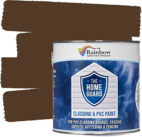 Rainbow Chalk Markers UPVC Plastic Paint - 2.5L Walnut | Non-Toxic & Water-Based Exterior uPVC Paint for Plastic Cladding, Facia Boards, Window Frames & Doors | Quick Drying & Satin Finish