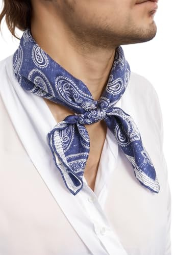 Prettystern Uomo Donna sciarpa unisex 100% seta bandana nicki sciarpa estate piccola sciarpa Fazzoletto Da Collo di seta 13B Blu