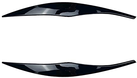FREAZE 2 Stücke Carbon Look Scheinwerfer Augenlid Augenbrauen Abdeckung Dekorative Aufkleber Passend for 3er E90 E91 2005-2011 Limousine/Touring Body Kits (Color : Gloss Black)