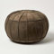 Homescapes Marokkanischer Leder-Pouf rund braun 50x40 cm, orientalisches Sitzkissen, Pouf/Hocker Leder