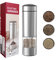 Electric Salt and Pepper Grinder Mill, Stainless Steel Automatic Pepper Mills with LED Lighting and Ceramic Grind Rotor, Adjustable Coarseness and Refillable Seasoning Bottle(Dry Battery Powered)