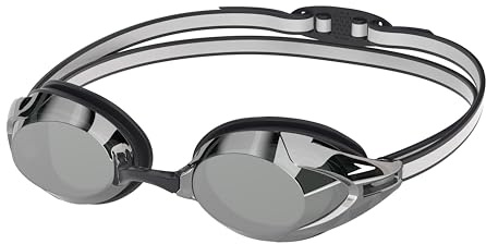 Speedo Unisex-Adult Vanquisher 3.0 Mirrored Goggles | Swim | Enhanced Vision, S&S Black, One Size