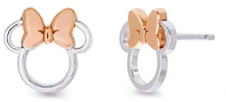 Minnie - Pendientes de tuerca chapados en dos tonos, talla única, Latón, Sin piedra preciosa
