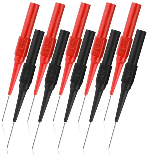 cobee Messspitzen Für Multimeter 0.7 Mm, 10 Stück 30V/10A Testsonden Isolierte Piercing-Nadel Testsonden Messspitzen Für Multimeter Mit 4mm Buchse Für Bananenstecker Messleitung Kabel
