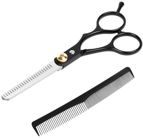 LOPHE Forbici da Parrucchiere, 2Pcs 5,7 Pollici Kit Forbici per Capelli, Forbici Sfoltire & Pettine Capelli, Kit Barbiere per Taglio di Capelli da Fai da te/Casa/Barbiere