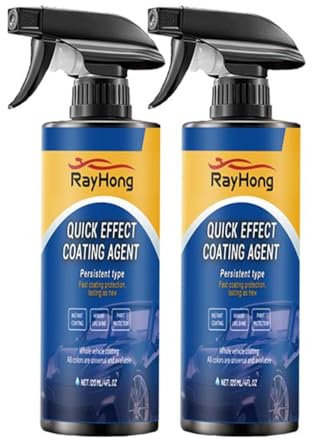 2PCS Advanced Car Quick-acting Coating Agent Spray, 3 in 1 High Protection Quick car coating spray, Ceramic Coating for Cars, Multi-Functional Coating Renewal Agent, Polish Spray Waterless Wash Wax