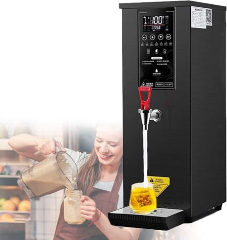 Hervidor de agua eléctrico inteligente de gran capacidad, dispensador comercial de agua caliente con calentamiento por pasos, hervidor de agua instantáneo rápido con pantalla digital,Black
