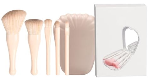 Lot de pinceaux de maquillage - 11,5 x 9 x 6,5 cm - Outils professionnels rétractables pour applicateur cosmétique - Idéal pour correcteur, blush, lèvres, fard à paupières, fond de teint, vert foncé