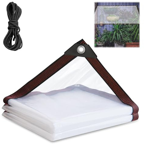 Telone Pergola Bioclimatica 1x2 Telo Occhiellato Plastica Impermeabile Teli Cerato Impermeabile Teli per Gazebo a Fasce Tenda Ermetica per Esterno Telo Pluriball Piscina Vetrata Scorrevole Esterno