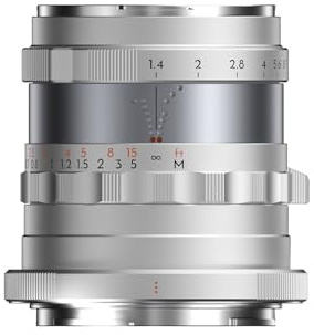Thypoch Simera 50mm F1.4 Z Mount Objektiv für Nikon Z, MF Vollformat Festbrennweite für Nikon Kameras Z30, Z50, Z50ll, ZFC,Z5, Z5ll, Z6, Z6ll, Z6lll, Z7, Z7ll, Z8, Z9, ZF Silber